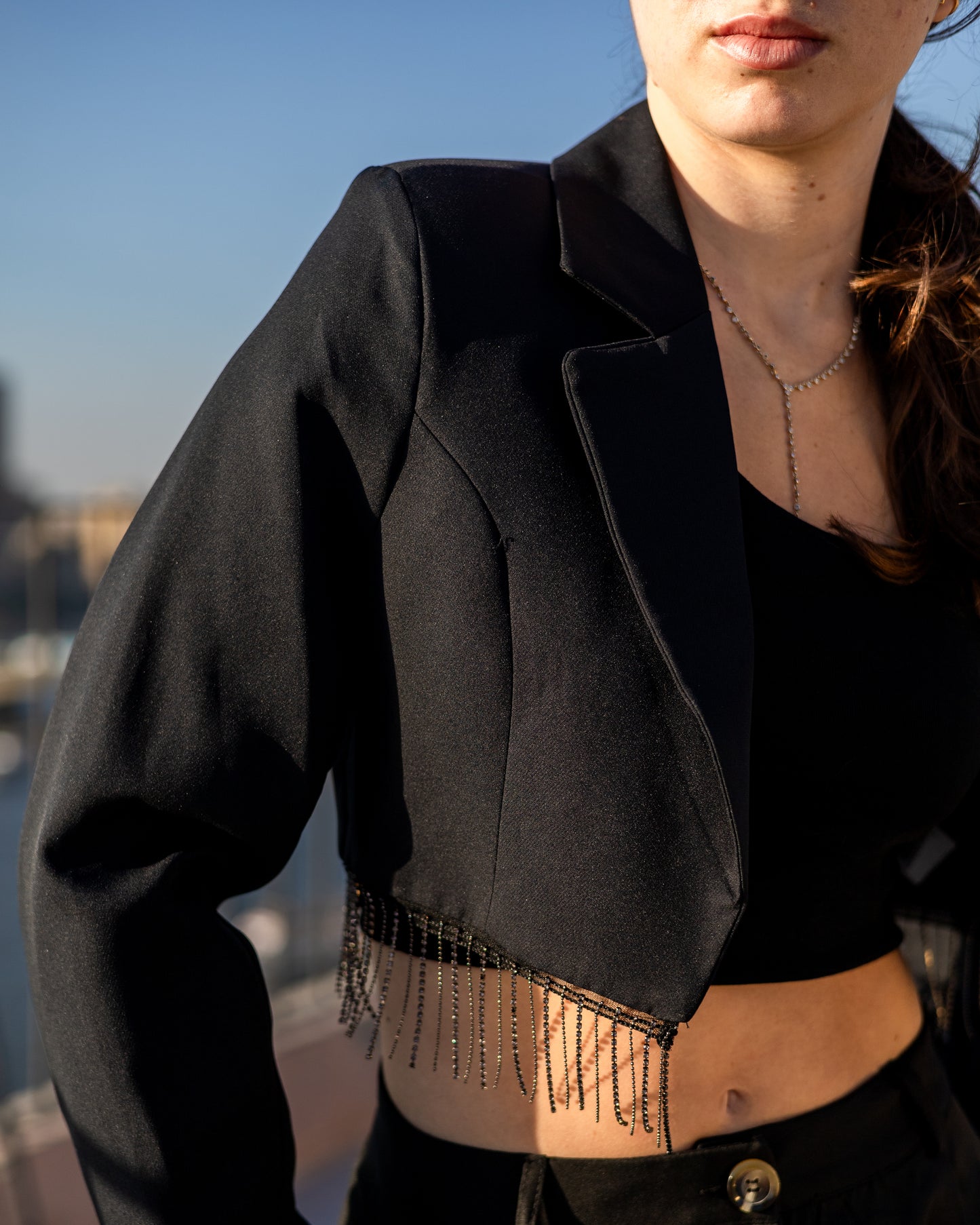 cropped strand blazer