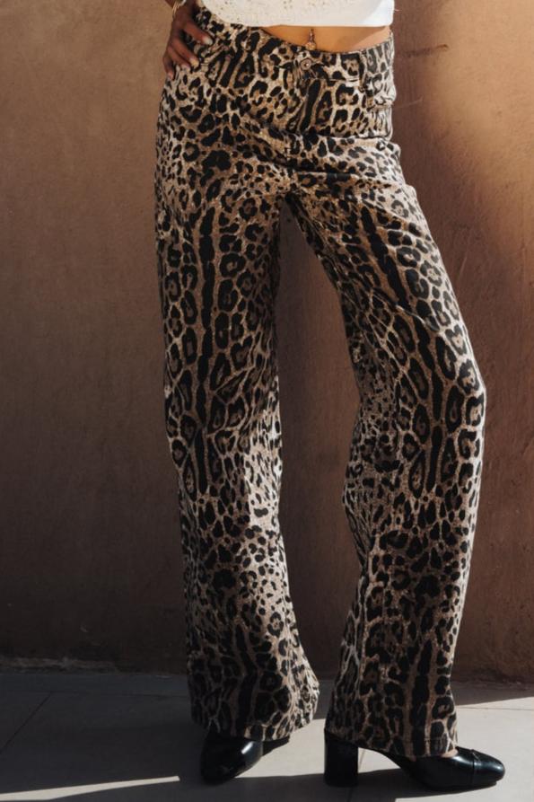 leopard jeans